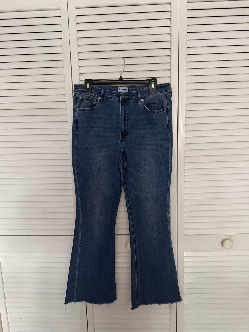 Abound Medium-Dark Blue Flared Crop Jeans